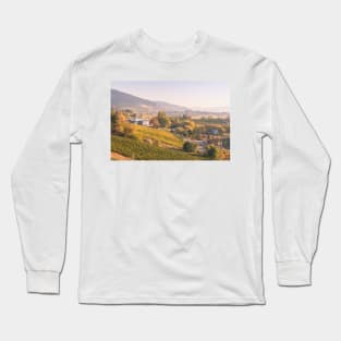 Autumn Sunset View of Vineyards - Naramata Bench Long Sleeve T-Shirt